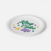 King Cake ist das Leben Pappteller (Schrägansicht)