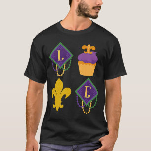 King Cake Liebe Mardi Gras Parade Shenanigans Carn T-Shirt