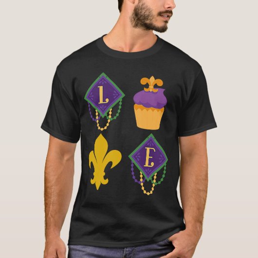 King Cake Liebe Mardi Gras Parade Shenanigans Carn T-Shirt (Vorderseite)