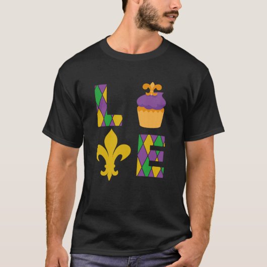 King Cake Love Mardi Gras Parade Shenanigans Carni T-Shirt (Vorderseite)
