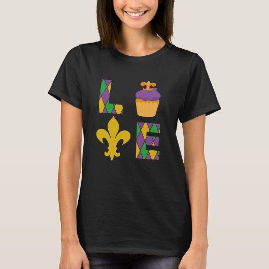 King Cake Love Mardi Gras Parade Shenanigans Carni T-Shirt (Vorderseite)