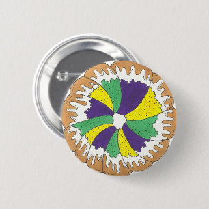 King Cake New Orleans NOLA Mardi Gras Button