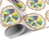 King Cake New Orleans NOLA Mardi Gras Geschenkpapier (Rolleneckpunkt)