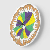 King Cake New Orleans NOLA Mardi Gras Große Wanduhr (Winkel)