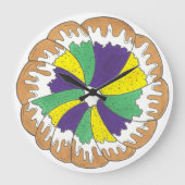 King Cake New Orleans NOLA Mardi Gras Große Wanduhr (Vorderseite)