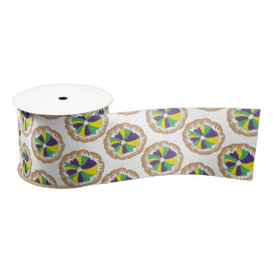 King Cake New Orleans NOLA Mardi Gras Satinband