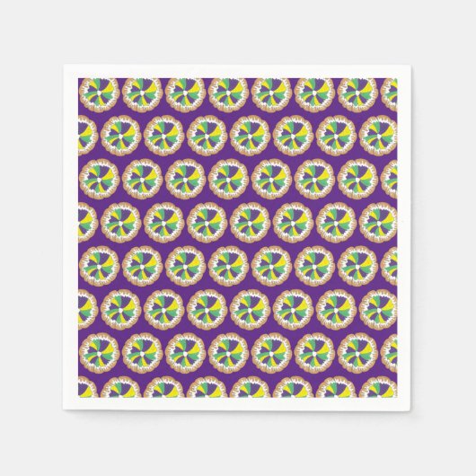 King Cake New Orleans NOLA Mardi Gras Serviette (Vorderseite)