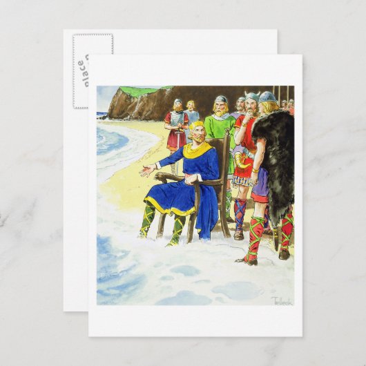 King Canute (c.995-1035) von "Peeps in the Past" Postkarte (Vorne/Hinten)