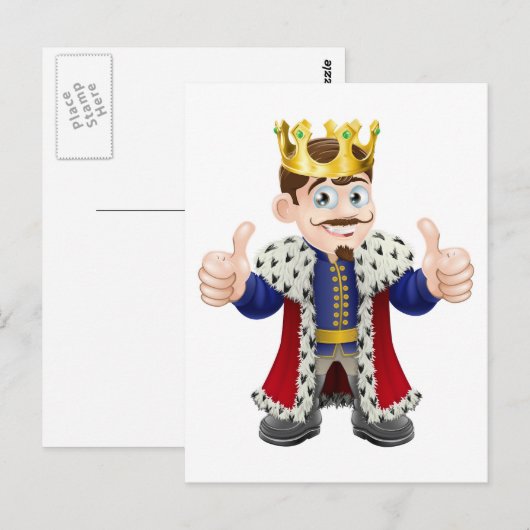 King Cartoon Postkarte (Vorne/Hinten)