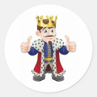King Cartoon Runder Aufkleber