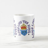 King Cat Button Abzeichen Long live the King coffe Kaffeetasse (Mittel)
