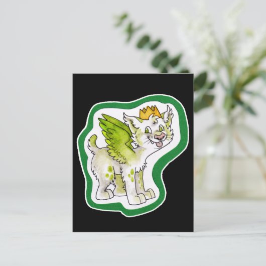 King Cat Postkarte (Stehend Vorderseite)