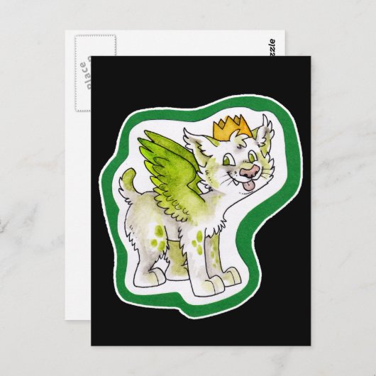 King Cat Postkarte (Vorne/Hinten)