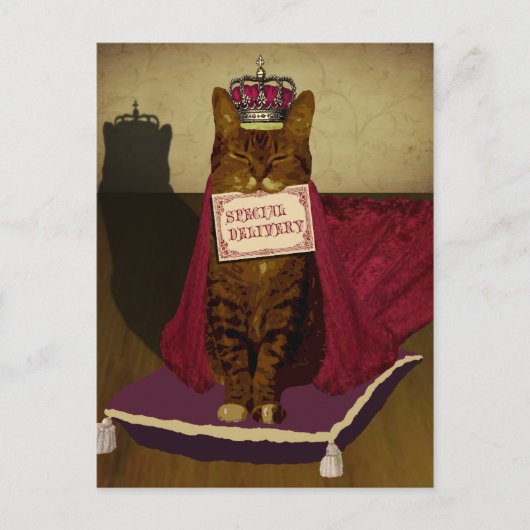 King Cat Special Delivery Postcard Postkarte (Vorderseite)