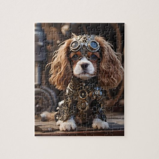 King Cavalier Spaniel Puppy Steampunked, Puzzle (Vertikal)