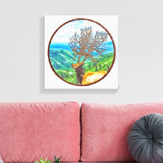 King Cervus Leinwanddruck (Insitu (Wohnzimmer))