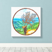 King Cervus Leinwanddruck (Insitu (Holzboden))