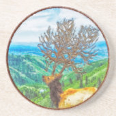 King Cervus Sandstein Untersetzer (Vorne)