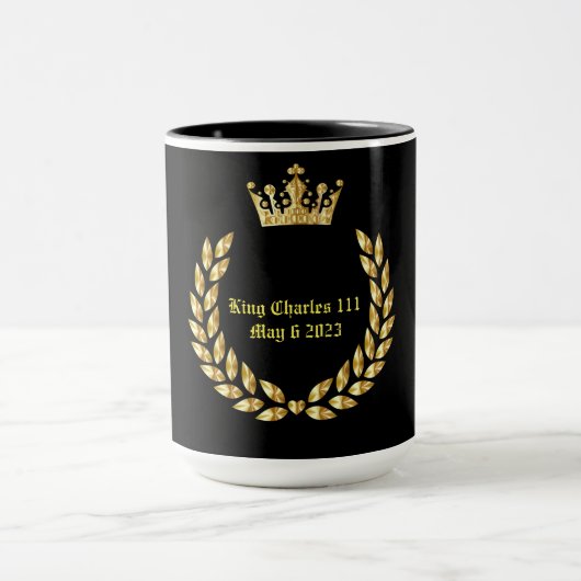 King Charles 111 Coronation .Black/Gold Tasse (Zentrum)