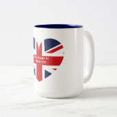 King Charles 111 Coronation England Flag Zwei-Tone Zweifarbige Tasse (VorderseiteRechts)
