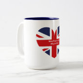 King Charles 111 Coronation England Flag Zwei-Tone Zweifarbige Tasse (Vorderseite Links)