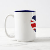 King Charles 111 Coronation England Flag Zwei-Tone Zweifarbige Tasse (Links)