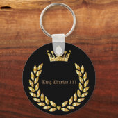 King Charles 111 Crown Royal Black/Gold Schlüsselanhänger (Vorderseite)