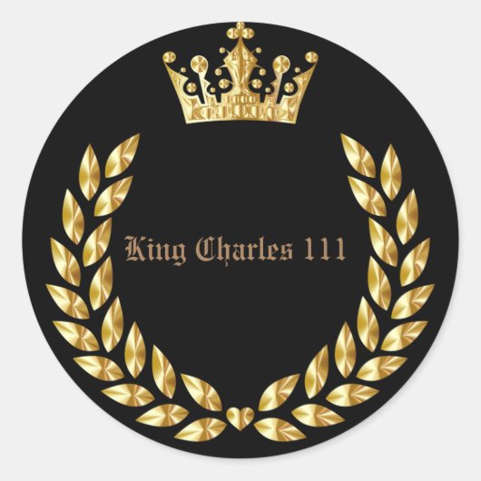 King Charles 111 Crown Royal Classic Round Sticker (Vorderseite)