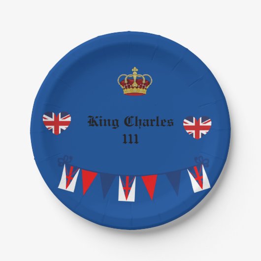 King Charles 111 Crown Royal Pappteller (Vorderseite)