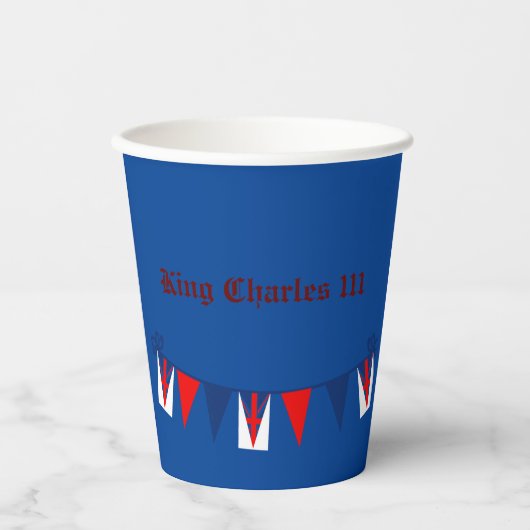 King Charles 111 Crown Royalty Pappbecher (Vorderseite)