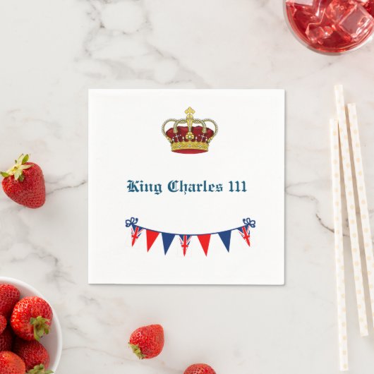 King Charles 111 Crown Royalty Serviette (Beispiel)