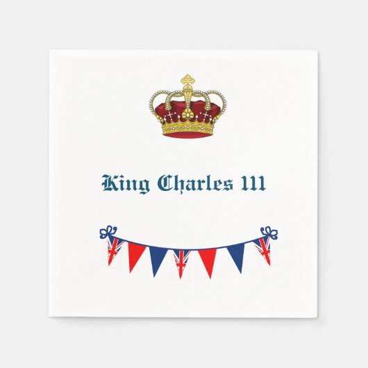 King Charles 111 Crown Royalty Serviette (Vorderseite)