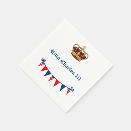 King Charles 111 Crown Royalty Serviette (Ecke)