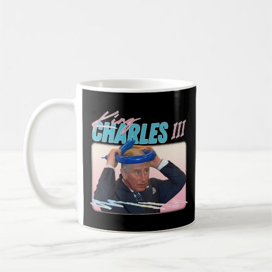 King Charles 3. - Retro ästhetisches Lüfterdesign Kaffeetasse (Links)
