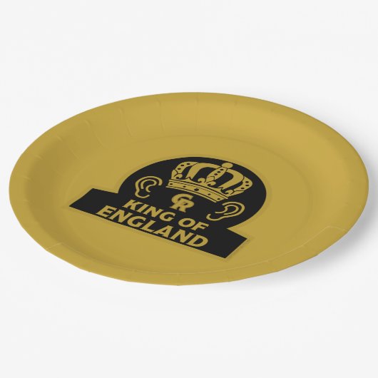 King Charles British Royal Coronation Pappteller (Schrägansicht)