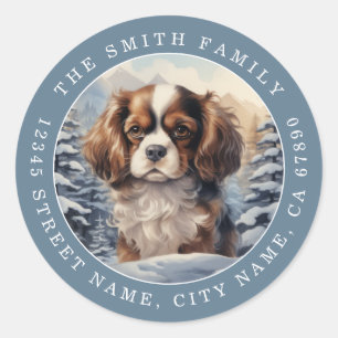 King Charles Cavalier Hund runde Aufkleber