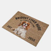 King Charles Cavalier Personalisiert Dog Lover Fußmatte (Schrägansicht)