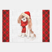 King Charles Cavalier Spaniel Christmas Dog Karier Geschenkpapier Set (Vorderseite)
