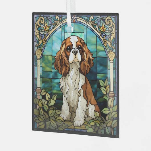 King Charles Cavalier Spaniel Dog Glass Ornament (Vorderseite links)