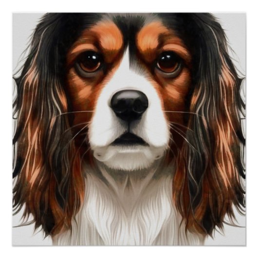 King Charles Cavalier Spaniel Pet Portrait Poster (Vorderseite)