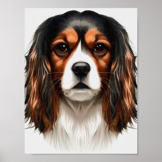 King Charles Cavalier Spaniel Pet Portrait Poster (Vorne)