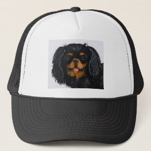 King Charles Cavalier Spaniel schwarz und braun Truckerkappe