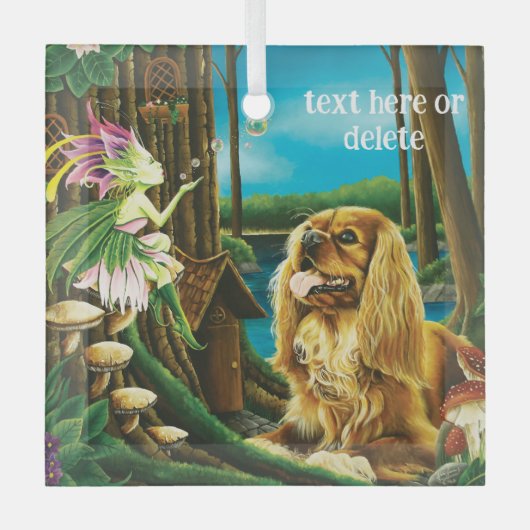 King Charles Cavalier Spaniel Sprite Fantasy Ornament Aus Glas (Vorderseite)