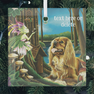 King Charles Cavalier Spaniel Sprite Fantasy Ornament Aus Glas