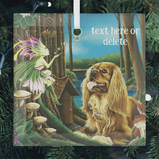King Charles Cavalier Spaniel Sprite Fantasy Ornament Aus Glas
