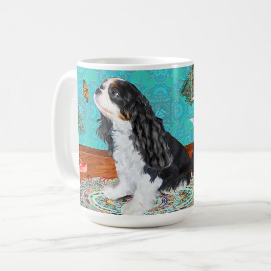 King Charles Cavalier Spaniel Travel Mug Kaffeetasse (Vorderseite Links)
