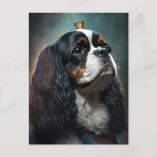 King Charles Cavalier Spaniel w/Crown Postcard 2 Postkarte
