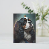 King Charles Cavalier Spaniel w/Crown Postcard 2 Postkarte (Stehend Vorderseite)