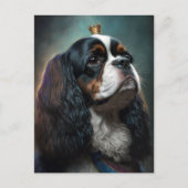 King Charles Cavalier Spaniel w/Crown Postcard 2 Postkarte (Vorderseite)