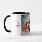 King Charles Cavalier Tasse zur Weihnachtsfeier (Links)